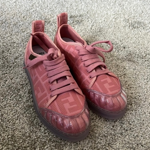 NWT Fendi Pink Size 4 Sneakers. - Picture 1 of 6